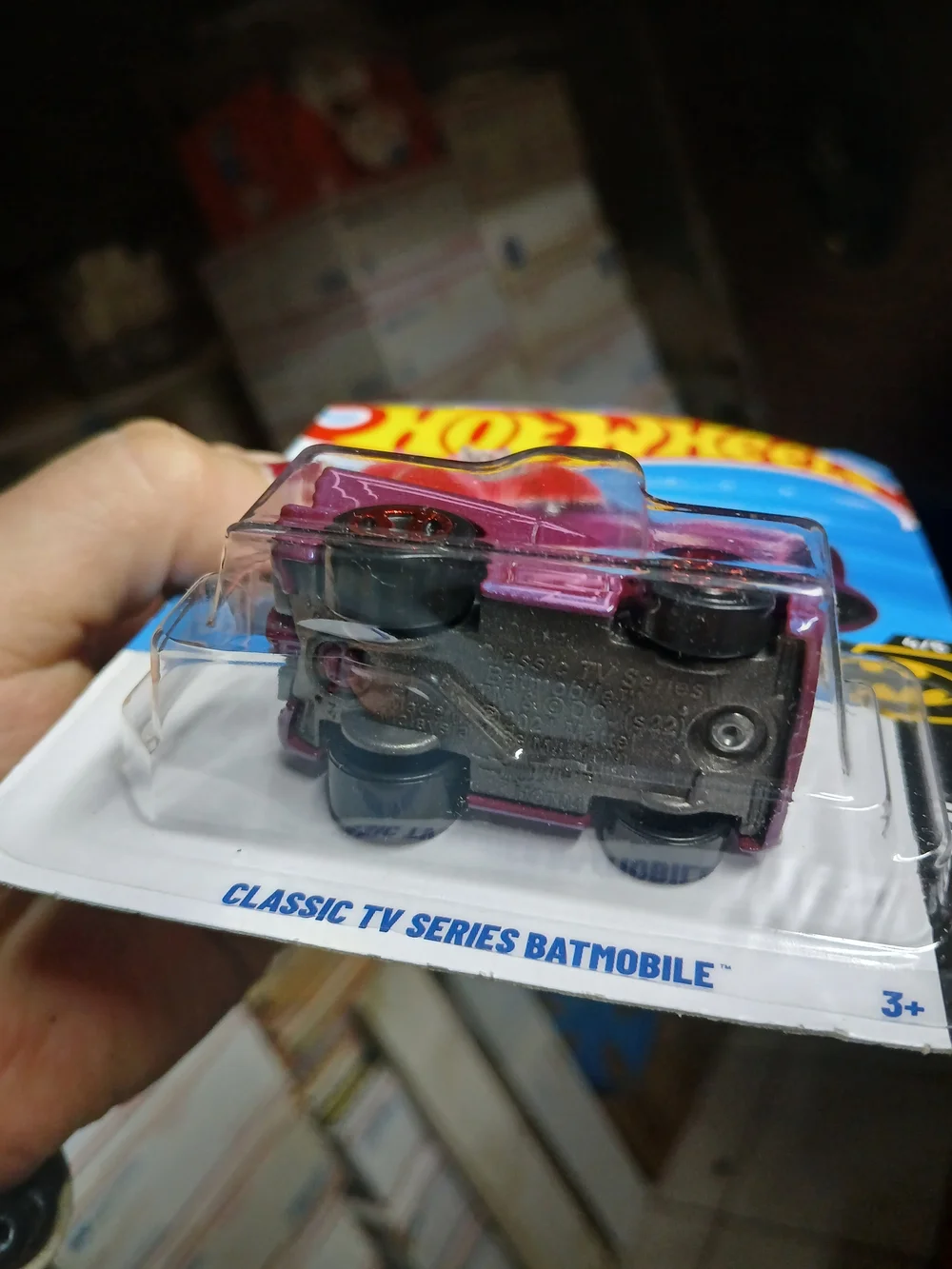Hot Wheels Classic TV Series Batmobile (Tooned) in purple is a 1:64 scale diecas